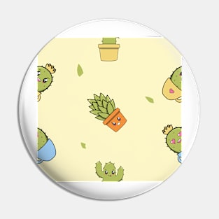 Cute Cactus Kawaii Pattern Pin