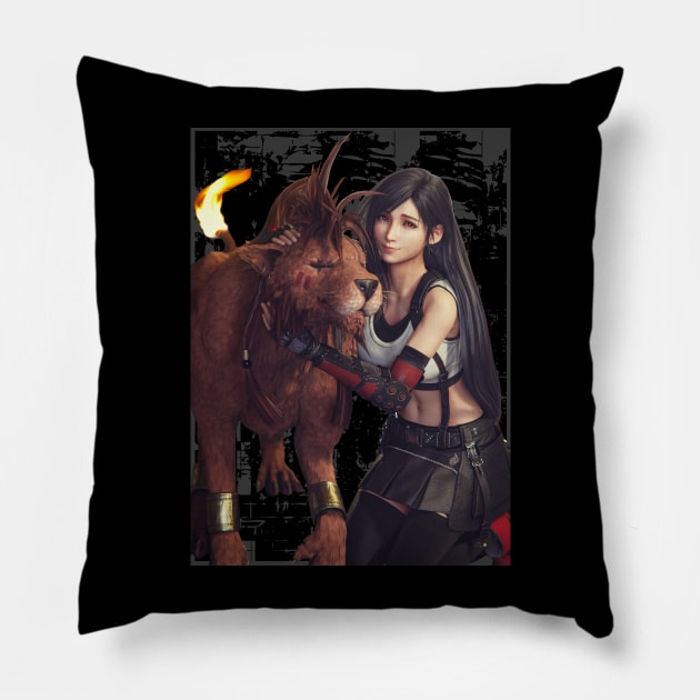 Tifa and Nanaki Pillow by wenderinf