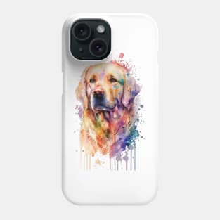 Pet Dog Portrait, Dog Owner Gift Idea Cute Golden Retriever Watercolor Phone Case