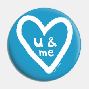 You and me couples love - hand drawn illustration - i love you Valentines Day heart Pin