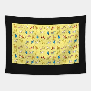 Happy Colorful Dogs pet bandana Tapestry