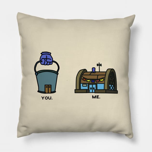 Chum Bucket vs krusty krab Pillow by tamir2503