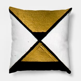 Golden Hourglass Geometric Abstract Acrylic Painting Pillow