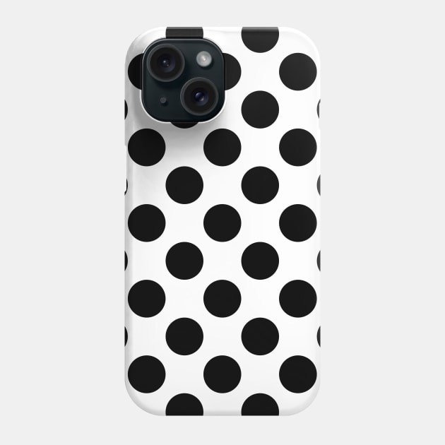 Polka Dots, Polka Dot Pattern, Black and White Phone Case by Jelena Dunčević