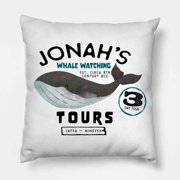 Jonah's Whale Watching Tours Pillow by MSBoydston