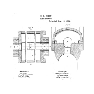 Glass Furnace Vintage Retro Patent Hand Drawing Funny Novelty Gift T-Shirt