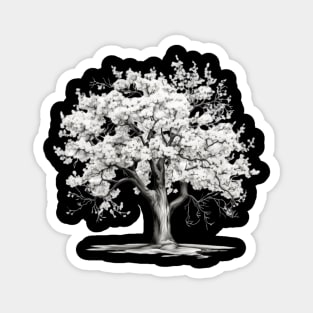 Serene Cherry Blossom Tree - Nature Inspired Art Magnet