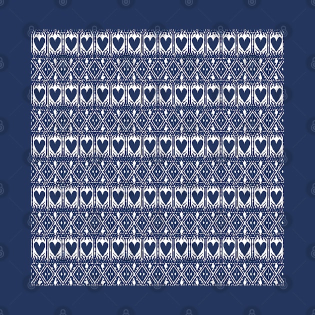 Croatian Traditional Pattern Blue Heart by EshiPaints