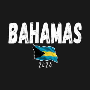 Bahamas Souvenir 2024 Vacation Trip Caribbean Travel Flag Design. T-Shirt