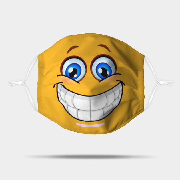 Big Smiley Face With Teeth Smiley Face Maske Teepublic De