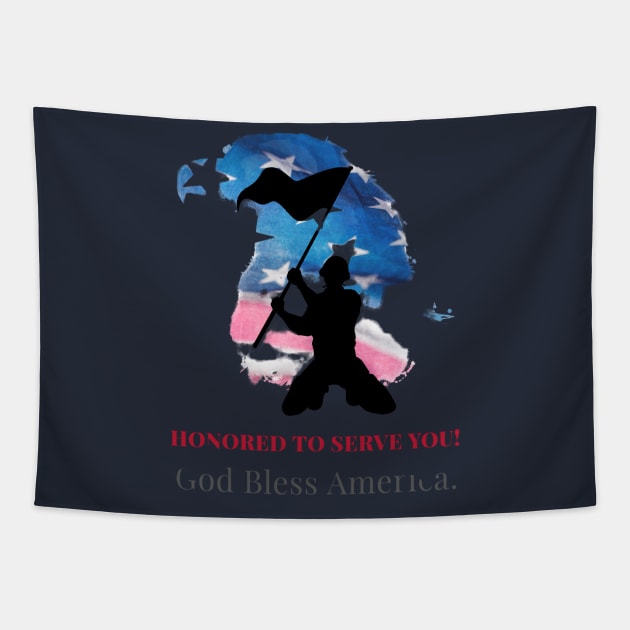 God bless america Tapestry by Rc tees