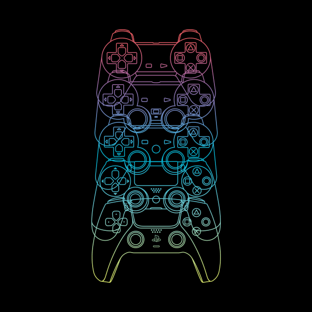 Controles de PlayStation PS1-PS5 (Lineas Arcoiris) by ZeroSagitary