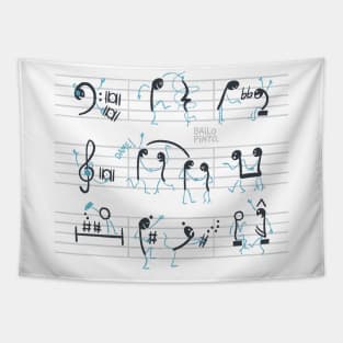 Musical notes dancing salsa! Tapestry