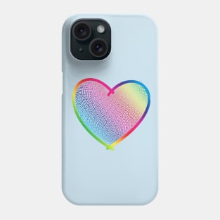 Geometric rainbow heart Phone Case