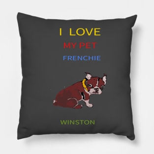 Pet Frenchie Winston Pillow