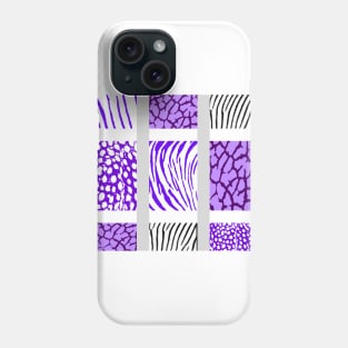 White and Purple Mixed Animal Print Phone Case