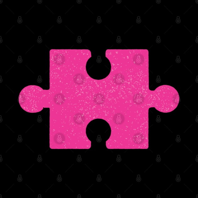 We "Click" - Pink puzzle piece by Scrabbly Doodles