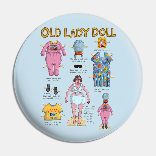 Old Lady Doll Pin by macccc8