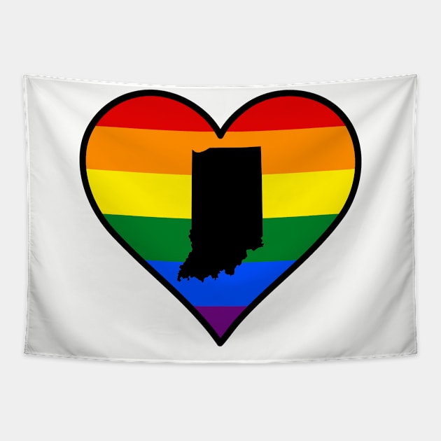 Indiana Gay Pride Heart Tapestry by fearcity