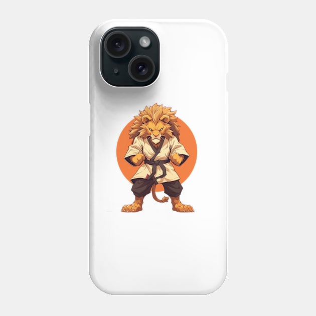 karate lion Phone Case by lets find pirate