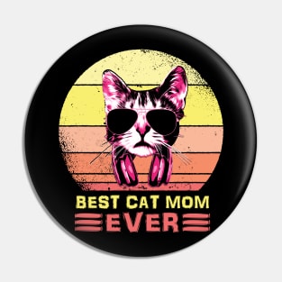 Best Cat Mom Ever Color Pin