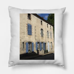 Blue Shuttered House In France Pillow