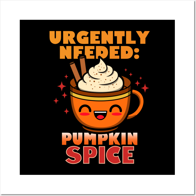 Pumpkin spice vector graphic illustration. Cute autumn, fall