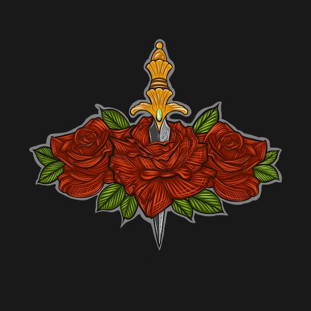 Dagger & Roses 1 by Lazrartist