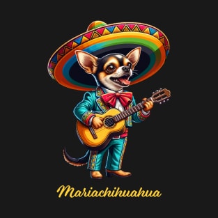 Mariachihuahua Funny Mariachi Chihuahua Traditional Guitar player Sombrero T-Shirt