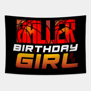 Baller Birthday Girl - Basketball Graphic Quote Tapestry