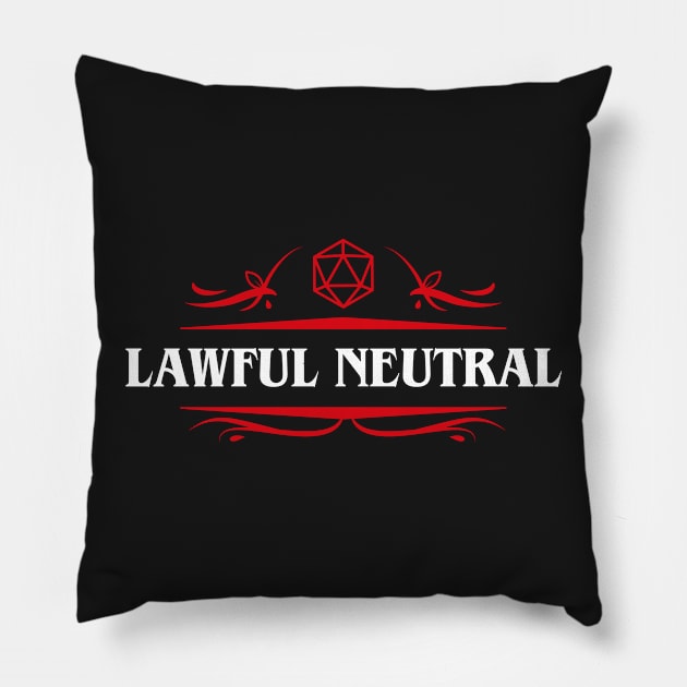 Lawful Neutral Alignment Dungeons Crawler and Dragons Slayer Pillow by pixeptional