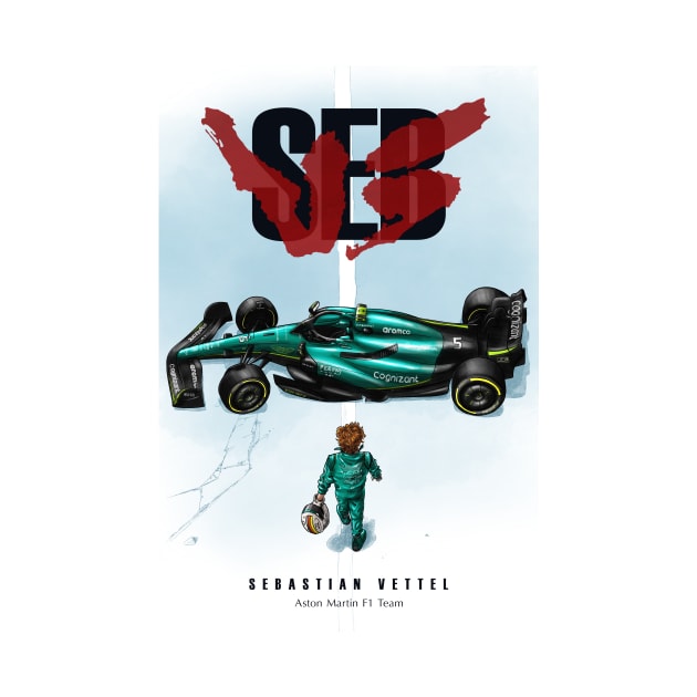 Sebastian Vettel Retirement Akira Poster by cedownes.design