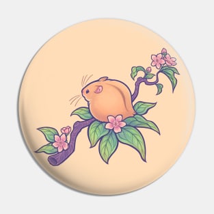 Fuzzy Peach Hamster 2 Pin