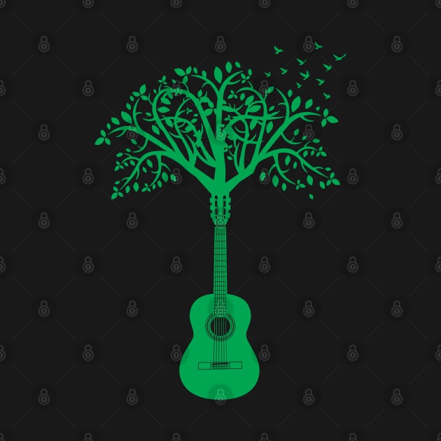 Classical Guitar Tree Green by nightsworthy