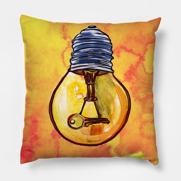 key in bulb - Good Idea! Pillow by Art by Ergate