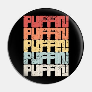 Vintage PUFFIN Text Pin