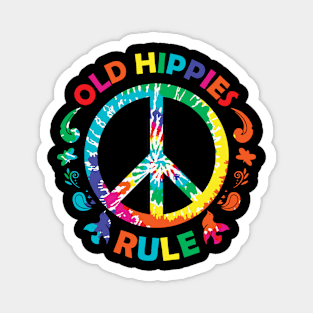 Old Hippies Rule Magnet