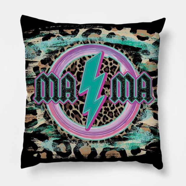 mama rock leopard print Pillow by DigitalCreativeArt