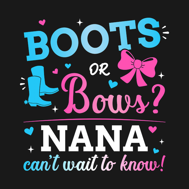 Gender reveal boots or bows nana matching baby party by Designzz