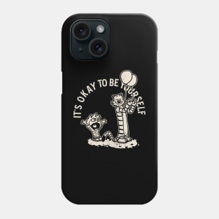 Drawing retro Vintage 80s and 90s it's okay to be yourself Phone Case