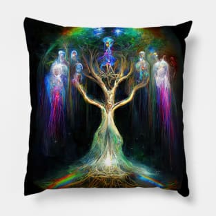 The Iridescent Tree of Life Pillow