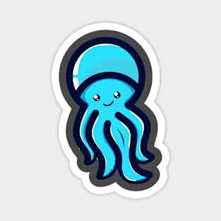 Blue octopus with deadly cuteness Magnet