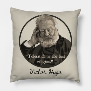 Victor Hugo Portrait and Quote Pillow