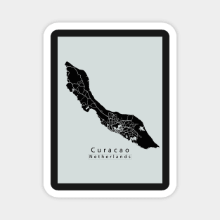 Curacao Netherlands Island Map dark Magnet