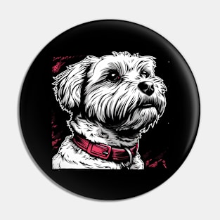 Retro Art Maltipoo Dog Lover Pin