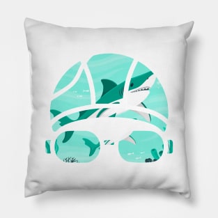 Creative Swimming Cap of a Shark in the Ocean Gift Pillow