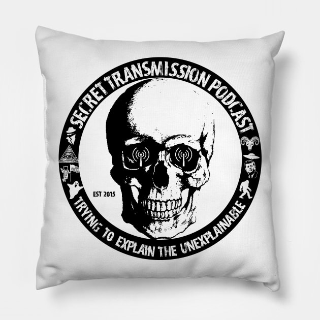 Classic Circle Logo (Inverted Colors) Pillow by Secret Transmission Podcast