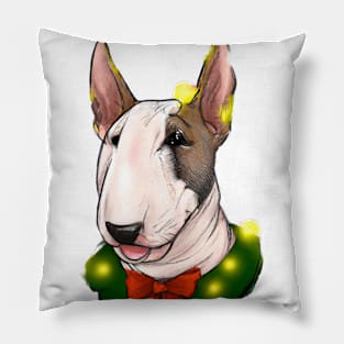 Cute Bull Terrier Drawing Pillow