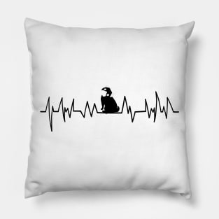 Heartbeat Pugs Funny Gift Love Dog Pillow