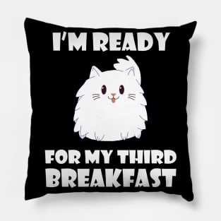 I'm ready for my 3rd breakfast, cat lover gift idea Pillow